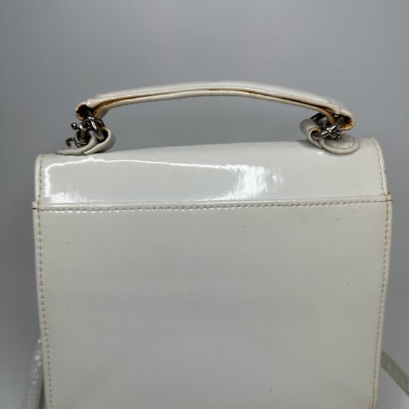 Vintage Y2K Esprit Shiny White Handled Mini Crossbody Bag - Picture 12 of 14